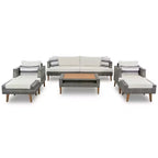 GDFStudio Arthur Patio Modernes PE-Rattan 6-teiliges Gesprächsset mit Tisch und Kissen