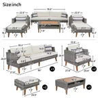 GDFStudio Arthur Patio Modernes PE-Rattan 6-teiliges Gesprächsset mit Tisch und Kissen