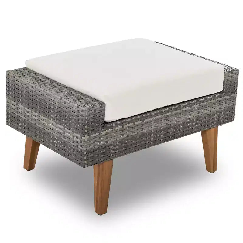 GDFStudio Arthur Patio Modernes PE-Rattan 6-teiliges Gesprächsset mit Tisch und Kissen