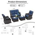 UPTIOT Modulares Outdoor-Set: 2-Sitzer-Sofa, 2 Schaukelstühle & 2 Ottomanen für flexiblen Terrassenkomfort