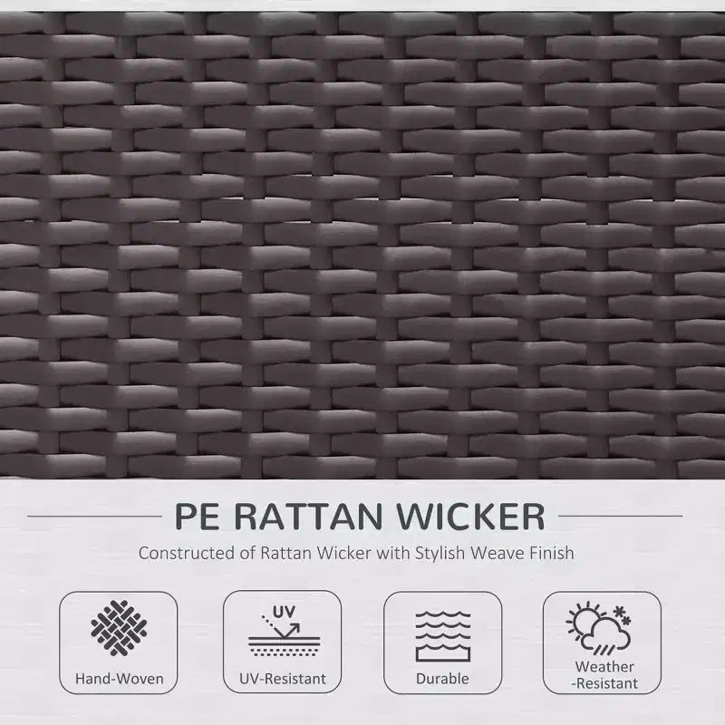 6-teiliges Loungeset mit Kissen, wetterfestem Polyrattan, 75 cm Sofasegment, Couchtisch mit Glasplatte für den Außenbereich