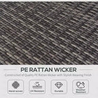 6-teiliges Loungeset mit Kissen, wetterfestem Polyrattan, 75 cm Sofasegment, Couchtisch mit Glasplatte für den Außenbereich
