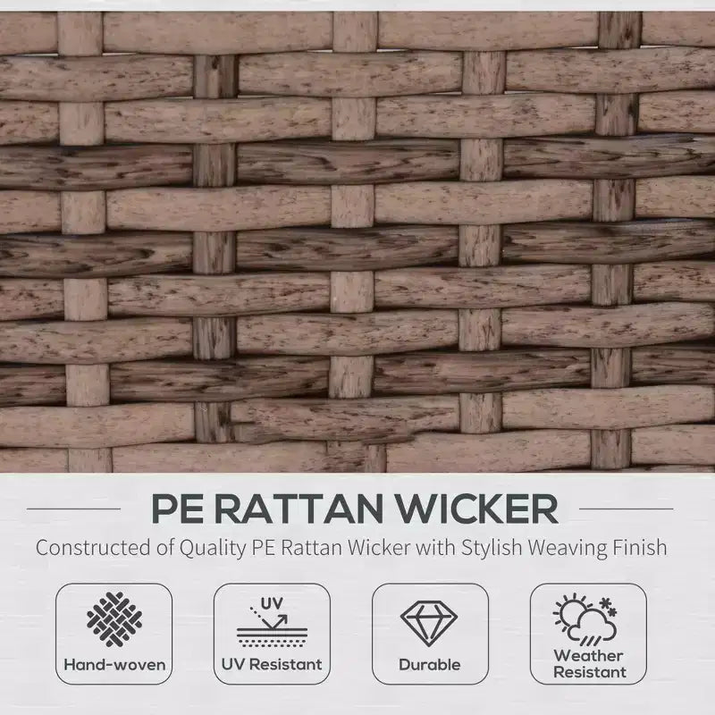 6-teiliges Loungeset mit Kissen, wetterfestem Polyrattan, 75 cm Sofasegment, Couchtisch mit Glasplatte für den Außenbereich