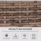 6-teiliges Loungeset mit Kissen, wetterfestem Polyrattan, 75 cm Sofasegment, Couchtisch mit Glasplatte für den Außenbereich