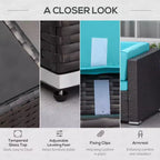 6-teiliges Loungeset mit Kissen, wetterfestem Polyrattan, 75 cm Sofasegment, Couchtisch mit Glasplatte für den Außenbereich
