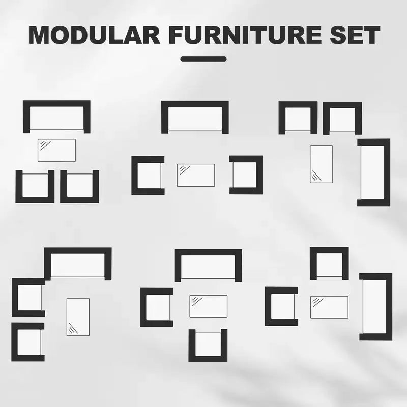 4-teiliges Terrassenmöbel-Set aus Korbgeflecht mit Couchtisch aus Glas, graues Rattan-Sitzgruppe mit waschbaren Kissen für Garten, Veranda und Terrasse