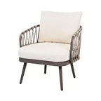 Christopher Knight Home Piotr 4-teiliges Outdoor-Sitzset aus Akazienholz und Metall mit Seilgeflecht