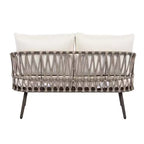 Christopher Knight Home Piotr 4-teiliges Outdoor-Sitzset aus Akazienholz und Metall mit Seilgeflecht