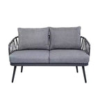 Christopher Knight Home Piotr 4-teiliges Outdoor-Sitzset aus Akazienholz und Metall mit Seilgeflecht