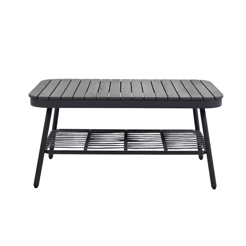 Christopher Knight Home Piotr 4-teiliges Outdoor-Sitzset aus Akazienholz und Metall mit Seilgeflecht