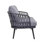 Christopher Knight Home Piotr 4-teiliges Outdoor-Sitzset aus Akazienholz und Metall mit Seilgeflecht