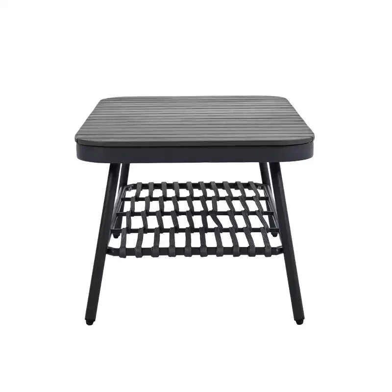 Christopher Knight Home Piotr 4-teiliges Outdoor-Sitzset aus Akazienholz und Metall mit Seilgeflecht