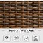 4-teiliges Rattan-Loungemöbel-Set, Konversations-Set mit drehbaren Gleitsesseln, Tisch und Zweiersofa für Garten, Terrasse