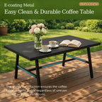 ALAULM 5-Sitzer Terrassen-Gesprächsgarnitur, Outdoor Schaukelsofa-Set mit dicken Kissen und Kaffeetisch, Bistro-Möbelset