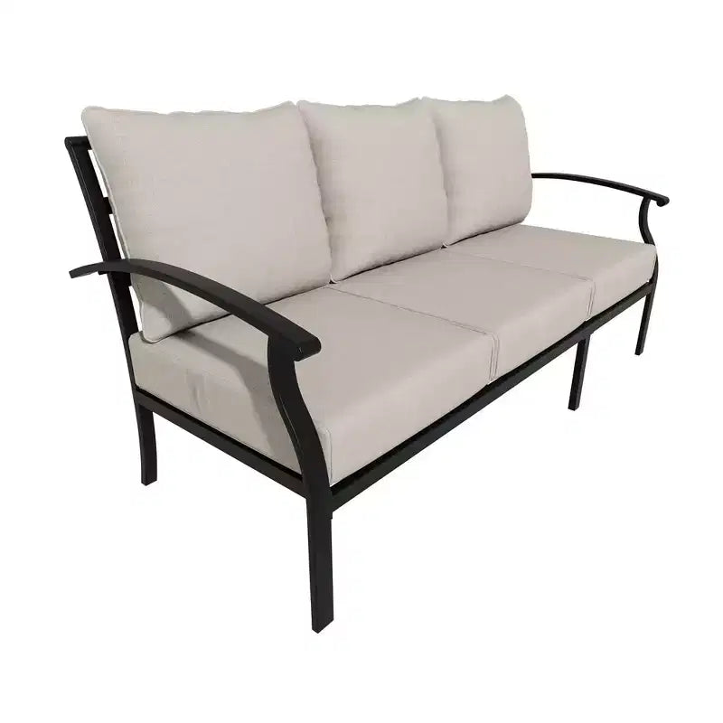 ALAULM 5-Sitzer Terrassen-Gesprächsgarnitur, Outdoor Schaukelsofa-Set mit dicken Kissen und Kaffeetisch, Bistro-Möbelset