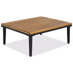 GDFStudio Nolan Terrassenmöbel Modernes L-förmiges Lounge-Set aus Akazienholz und Metall mit Couchtisch
