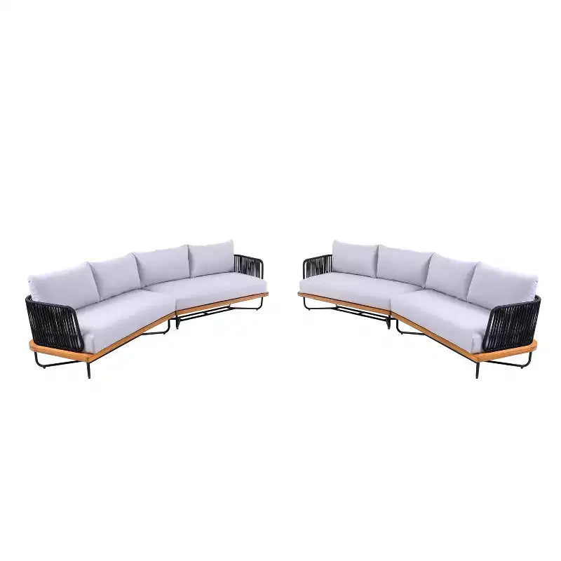 Christopher Knight Home Oleg 4-teiliges Loungeset aus Seil und Akazie für den Außenbereich (Tisch nicht im Lieferumfang enthalten)