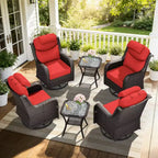UPTIOT Outdoor-Schaukelstuhl-Set mit Beistelltischen zur Entspannung auf der Terrasse