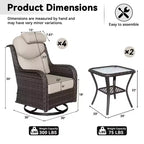 UPTIOT Outdoor-Schaukelstuhl-Set mit Beistelltischen zur Entspannung auf der Terrasse