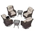 UPTIOT Outdoor Rocking Chair Set with Accent Tables for Patio Relaxation