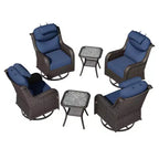 UPTIOT Outdoor-Schaukelstuhl-Set mit Beistelltischen zur Entspannung auf der Terrasse