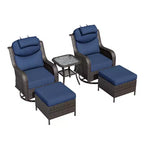 UPTIOT Outdoor-Schaukelstuhl-Set mit umwandelbarem Ottoman und Beistelltisch für entspannte Stunden auf der Terrasse