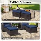 UPTIOT Outdoor-Schaukelstuhl-Set mit umwandelbarem Ottoman und Beistelltisch für entspannte Stunden auf der Terrasse