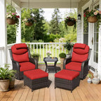 UPTIOT Outdoor-Schaukelstuhl-Set mit umwandelbarem Ottoman und Beistelltisch für entspannte Stunden auf der Terrasse