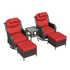 UPTIOT Outdoor-Schaukelstuhl-Set mit umwandelbarem Ottoman und Beistelltisch für entspannte Stunden auf der Terrasse