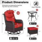 UPTIOT Outdoor-Schaukelstuhl-Set mit umwandelbarem Ottoman und Beistelltisch für entspannte Stunden auf der Terrasse