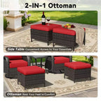 UPTIOT Outdoor-Schaukelstuhl-Set mit umwandelbarem Ottoman und Beistelltisch für entspannte Stunden auf der Terrasse