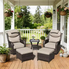 UPTIOT Outdoor-Schaukelstuhl-Set mit umwandelbarem Ottoman und Beistelltisch für entspannte Stunden auf der Terrasse