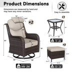 UPTIOT Outdoor-Schaukelstuhl-Set mit umwandelbarem Ottoman und Beistelltisch für entspannte Stunden auf der Terrasse