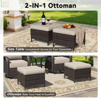 UPTIOT Outdoor-Schaukelstuhl-Set mit umwandelbarem Ottoman und Beistelltisch für entspannte Stunden auf der Terrasse