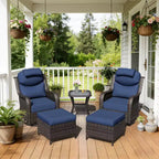 UPTIOT Outdoor-Schaukelstuhl-Set mit umwandelbarem Ottoman und Beistelltisch für entspannte Stunden auf der Terrasse