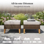 Captiva Designs 9-teiliges Garten-Halbmond-Sofa-Set aus Polyrattan mit gepolstertem Ottoman