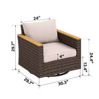 Captiva Designs 9-teiliges Garten-Halbmond-Sofa-Set aus Polyrattan mit gepolstertem Ottoman