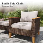 Captiva Designs 9-teiliges Garten-Halbmond-Sofa-Set aus Polyrattan mit gepolstertem Ottoman