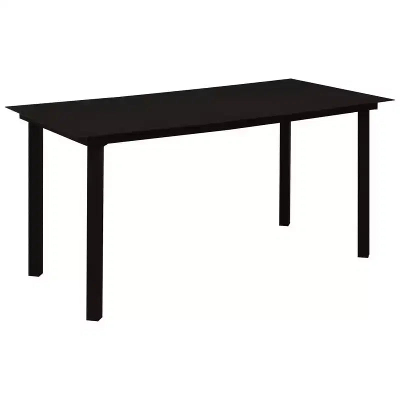 vidaXL Essgruppe Schwarz Polyrattan, pulverbeschichteter Stahl, Glas