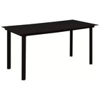 vidaXL Essgruppe Schwarz Polyrattan, pulverbeschichteter Stahl, Glas