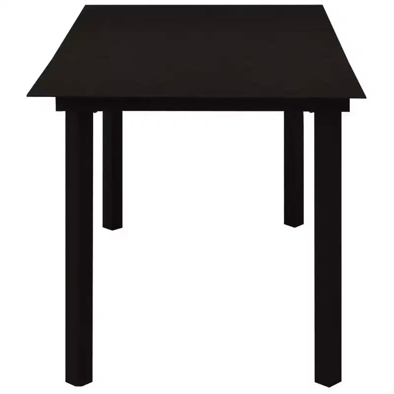 vidaXL Essgruppe Schwarz Polyrattan, pulverbeschichteter Stahl, Glas