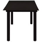 vidaXL Essgruppe Schwarz Polyrattan, pulverbeschichteter Stahl, Glas