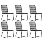 vidaXL Essgruppe Schwarz Polyrattan, pulverbeschichteter Stahl, Glas