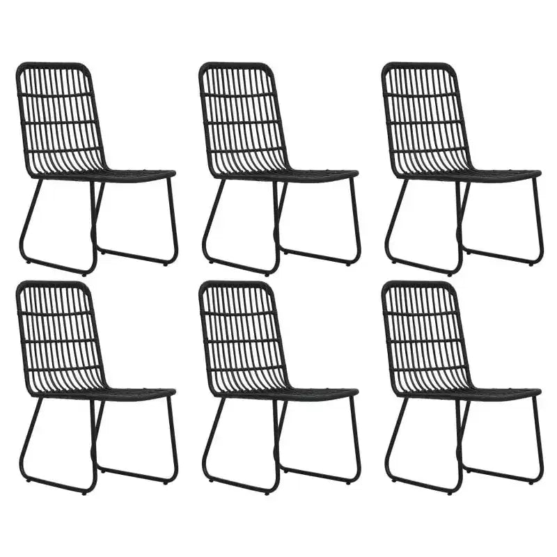 vidaXL Essgruppe Schwarz Polyrattan, pulverbeschichteter Stahl, Glas