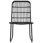 vidaXL Essgruppe Schwarz Polyrattan, pulverbeschichteter Stahl, Glas