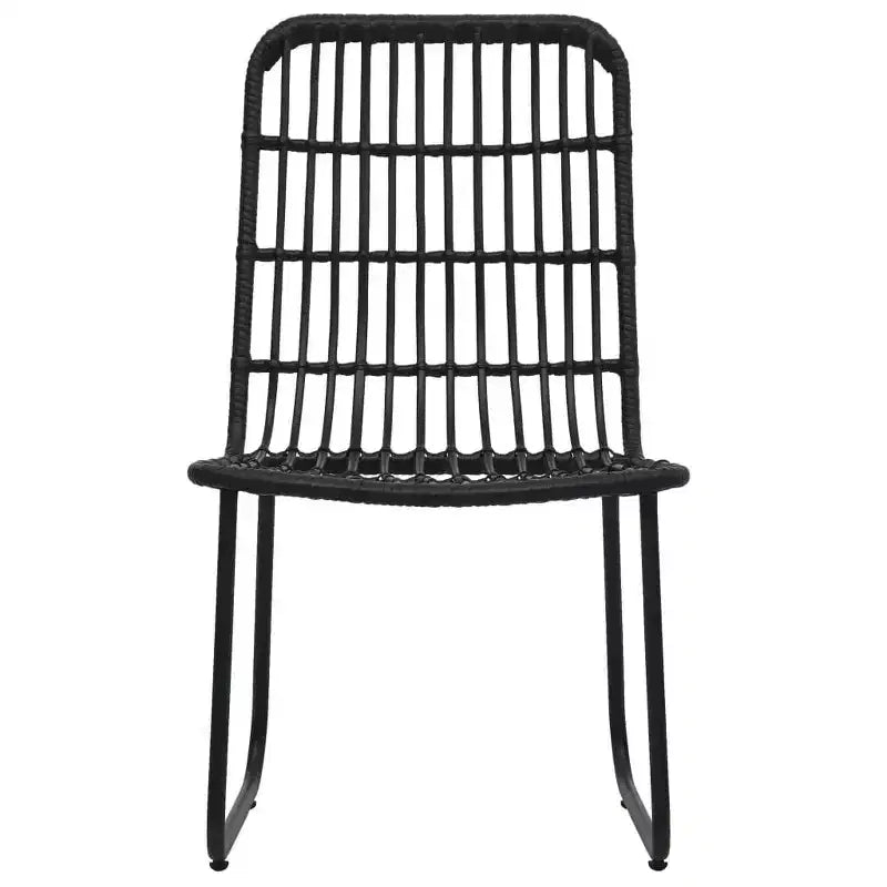 vidaXL Essgruppe Schwarz Polyrattan, pulverbeschichteter Stahl, Glas Groß