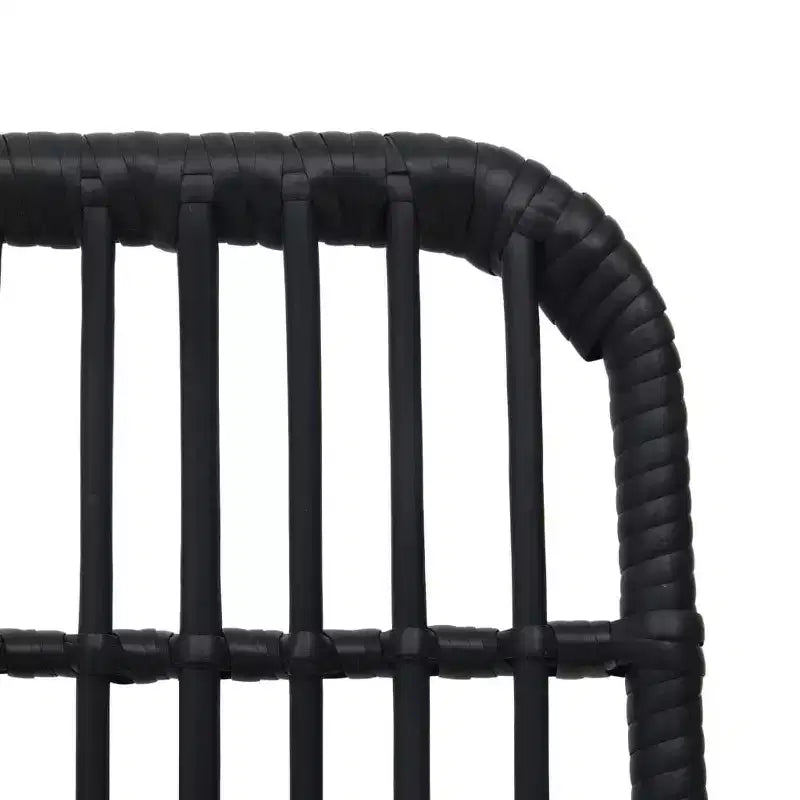 vidaXL Essgruppe Schwarz Polyrattan, pulverbeschichteter Stahl, Glas Groß