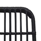 vidaXL Essgruppe Schwarz Polyrattan, pulverbeschichteter Stahl, Glas Groß