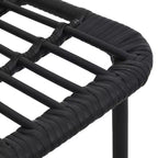 vidaXL Essgruppe Schwarz Polyrattan, pulverbeschichteter Stahl, Glas Groß
