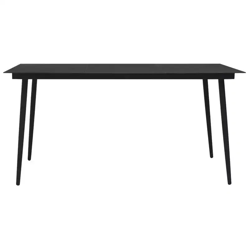 vidaXL Essgruppe Schwarz Polyrattan Groß Stapelbar Outdoor-Essgruppe